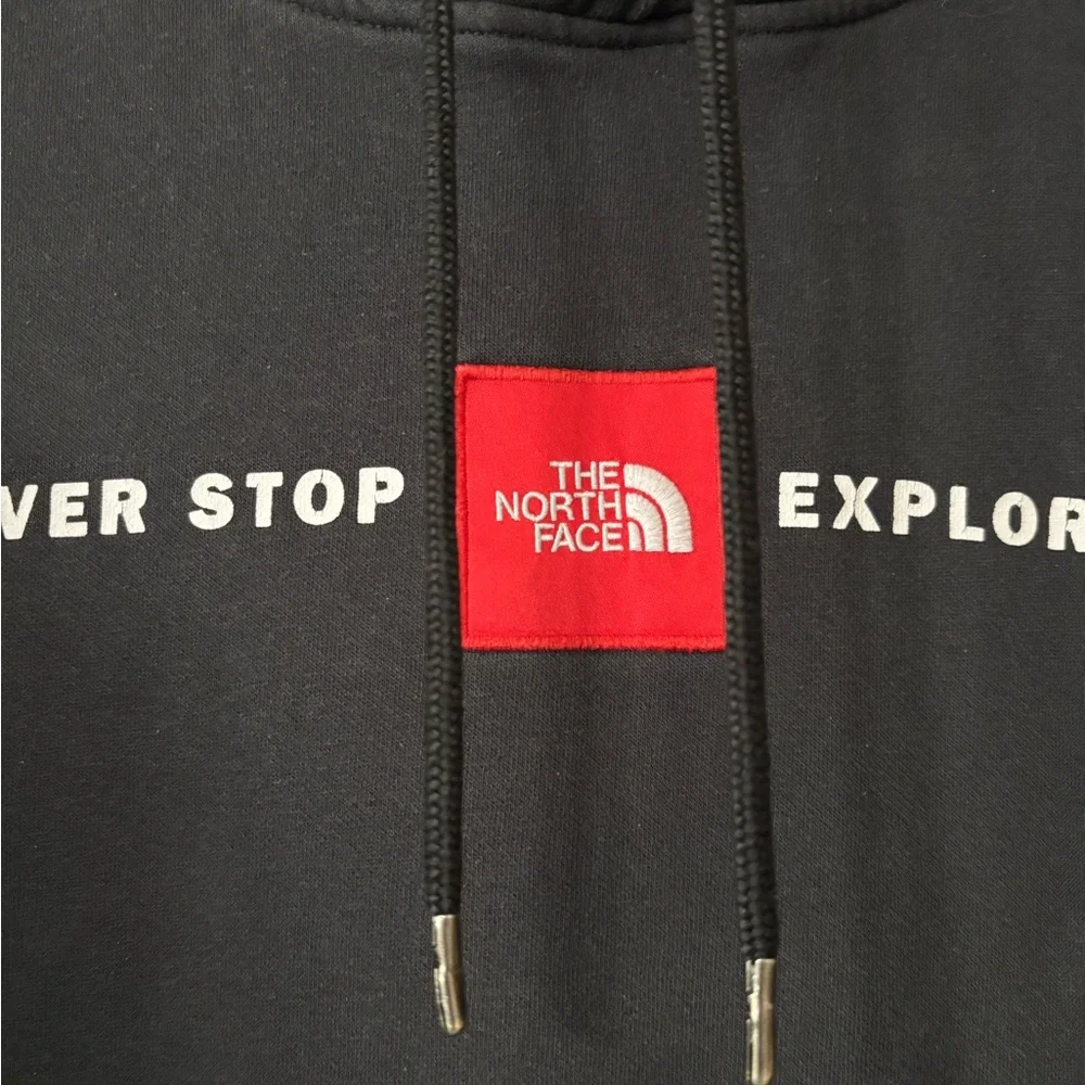 North Face Men‎ Reds Hooded Sweatshirt Small Black Red Hoodie Logo